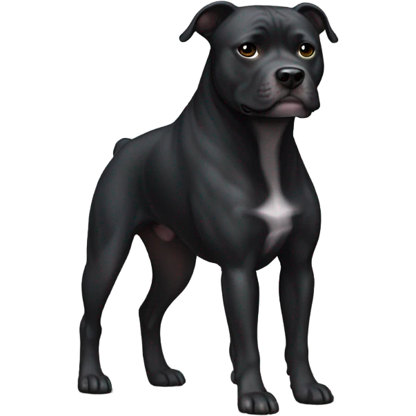 Black Staffie dog emoji