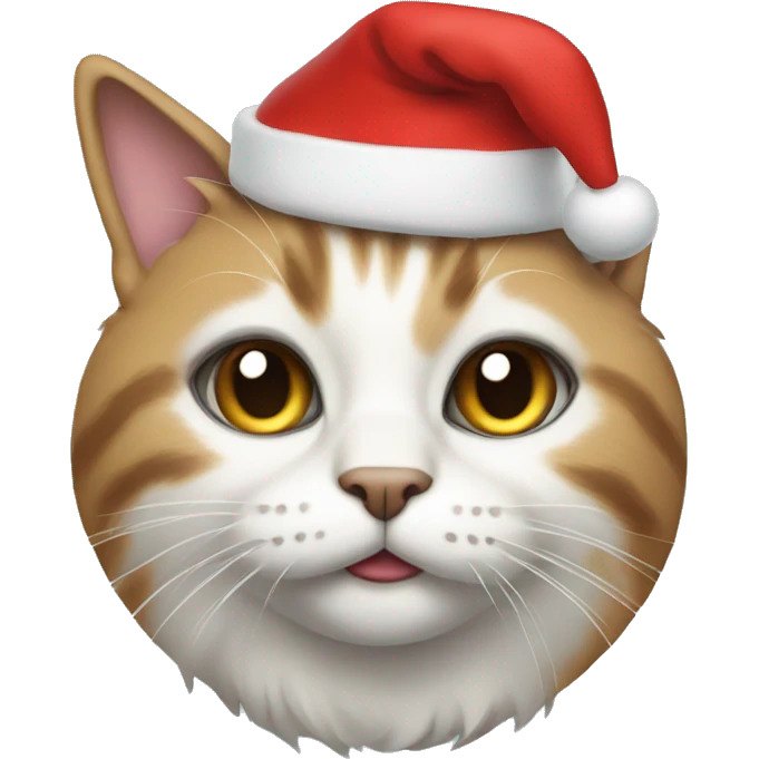 a cat wearing a christmas hat emoji
