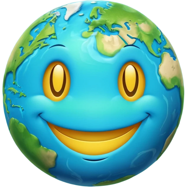 planet earth smiley face emoji