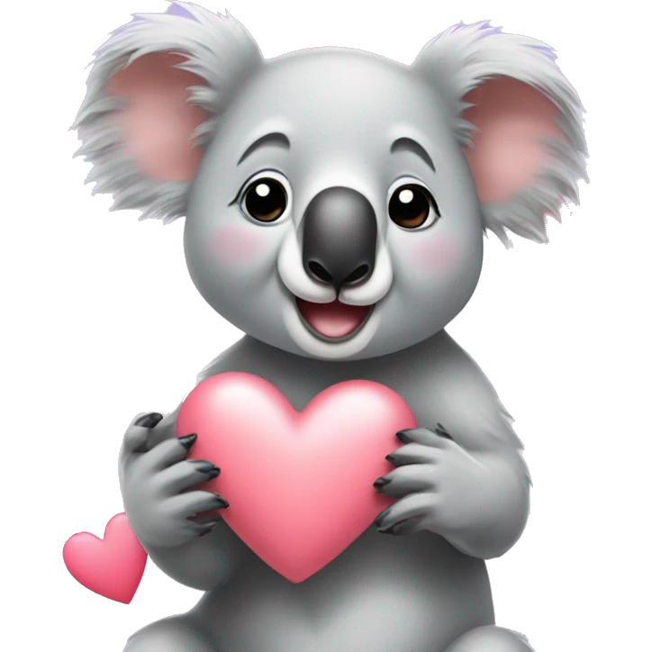 Koala with hearts emoji