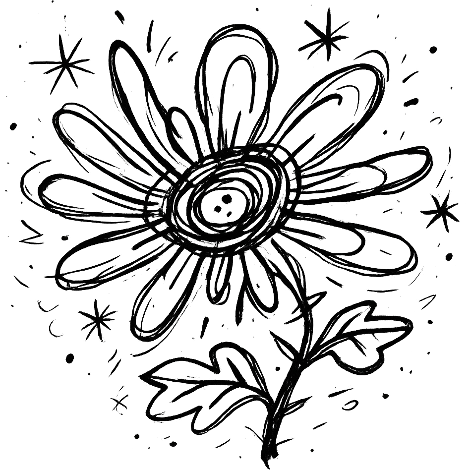 anemone flower doodle emoji