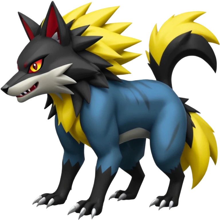 Shiny cool Zeraora-Zoroark-Obstagoon-fusion emoji