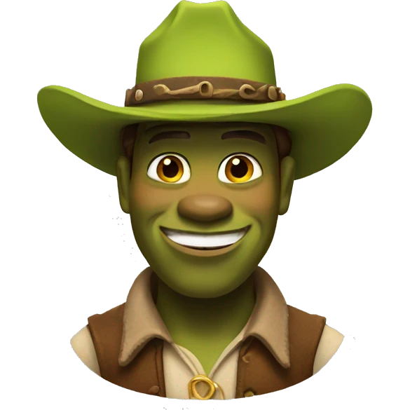 Shrek with cowboy hat emoji
