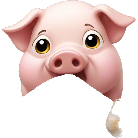 a pig eating a mountain of salt emoji