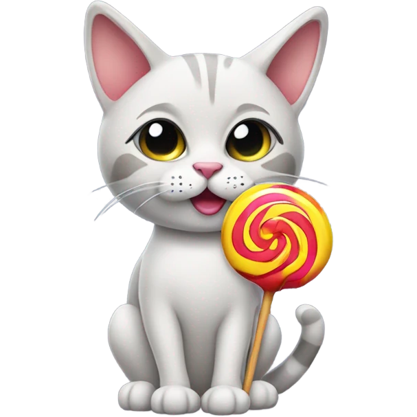 A cat licking a lollipop  emoji