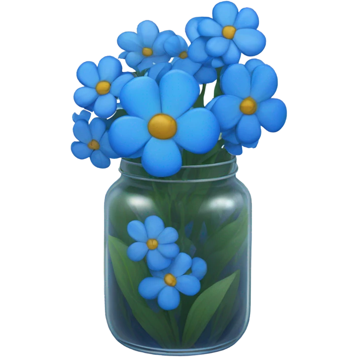 Blue flowers In a jar  emoji