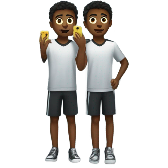 boys in locker room reflection without phone emoji