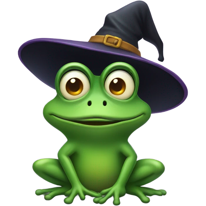 Witch with a frog hat emoji