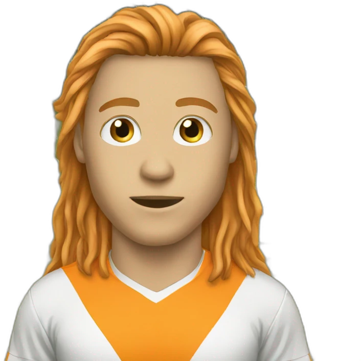 Goalkepper orange long hair emoji