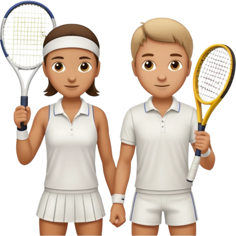 two tennis players of European appearance emoji