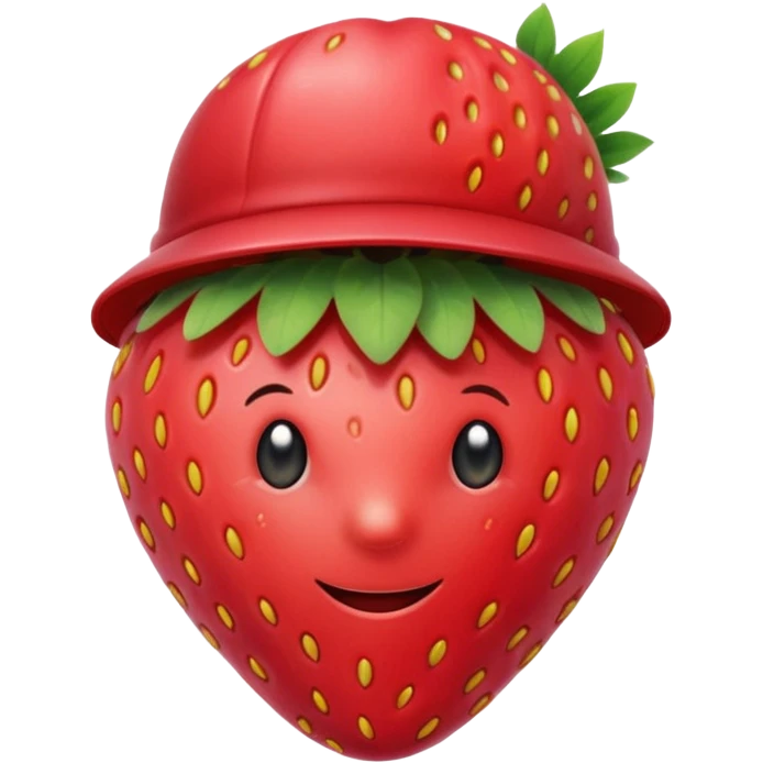 strawberry front the mic with cap emoji