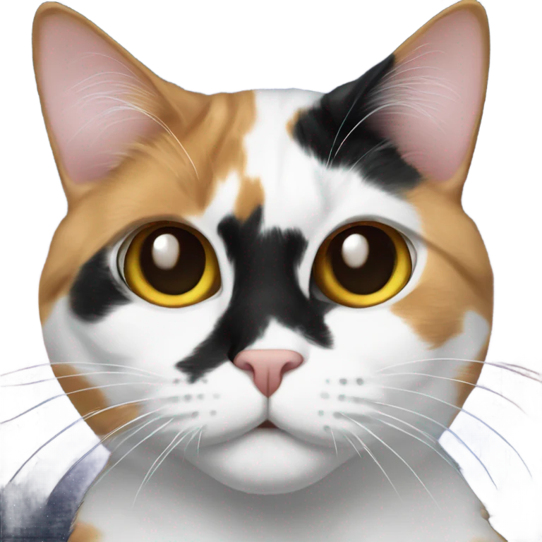 Calico cat with galaxy behind her emoji