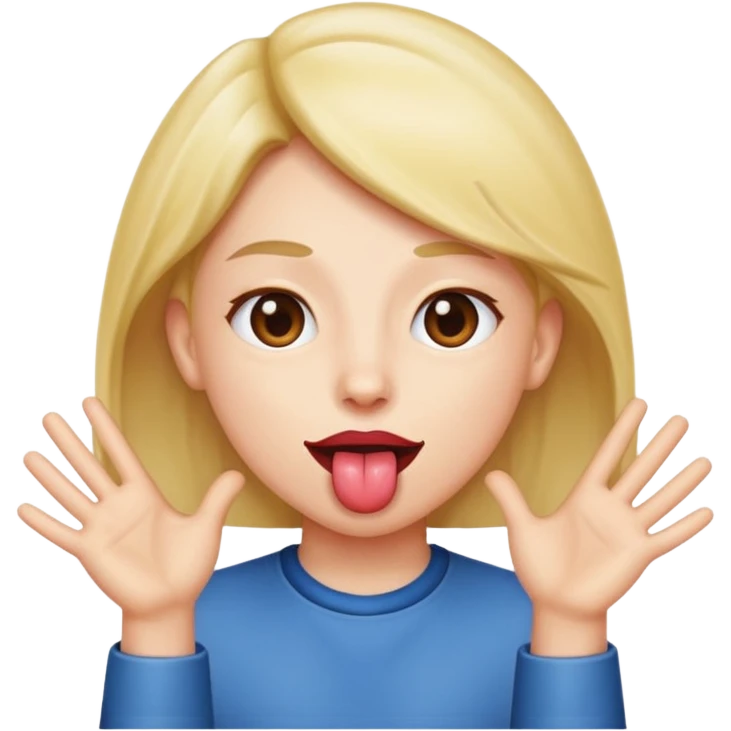 Tongue out with hands on the side emoji