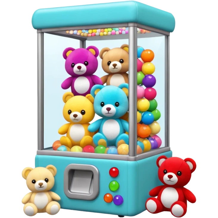 Claw machine with toys emoji