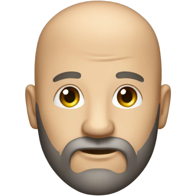 Trophy of a handsome bald man with a beard emoji