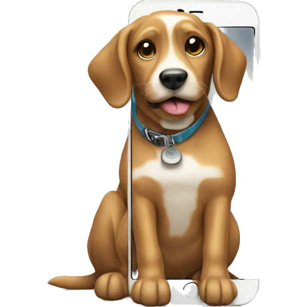 dog with phone emoji