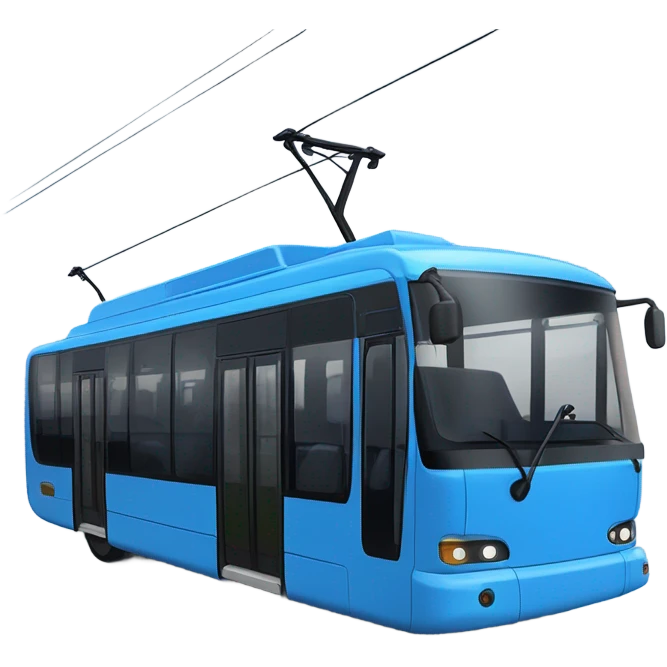 modern blue trolleybus  emoji