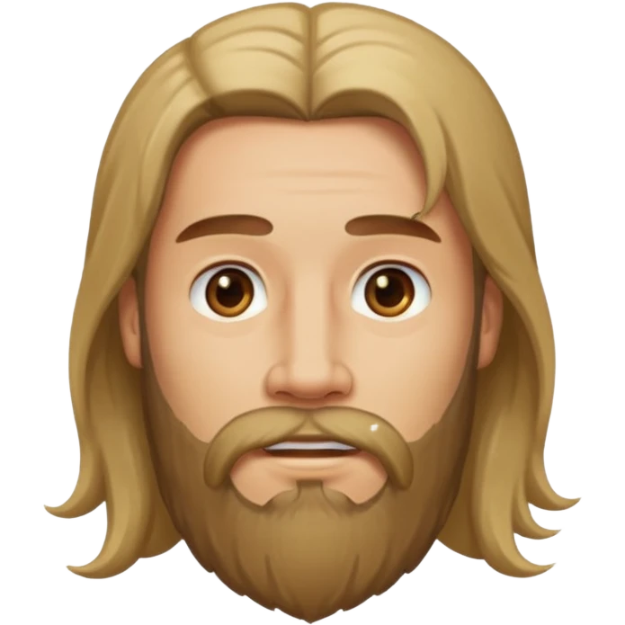 رجل لديه شعر طويل ولحية emoji