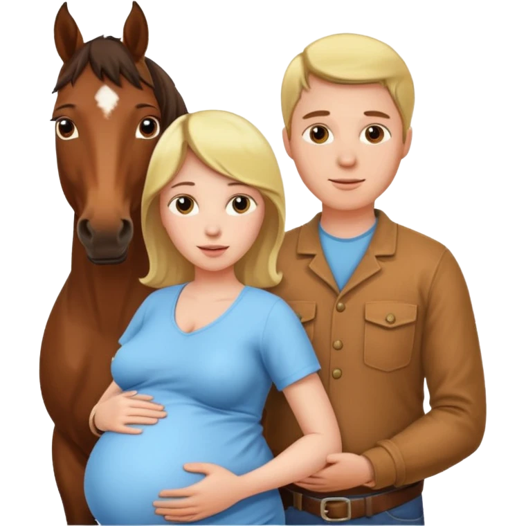pregnant man  with horse emoji