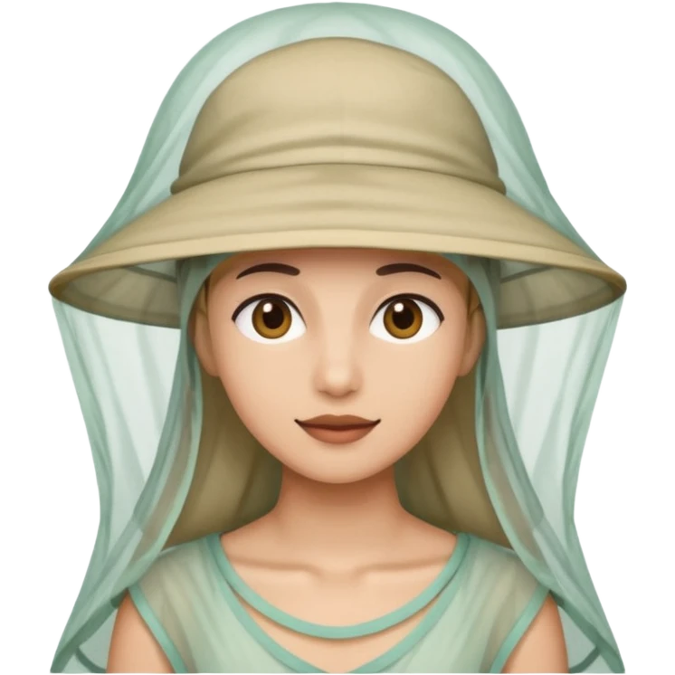 person wearing a mosquito net hat combination similar to this one: https://www.transa.ch/de/p/careplus-pop-up-kopfnetz-040602-001001/ emoji