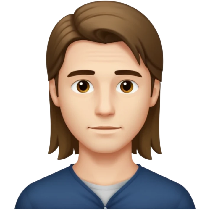 Long hair handsome boy only neck emoji