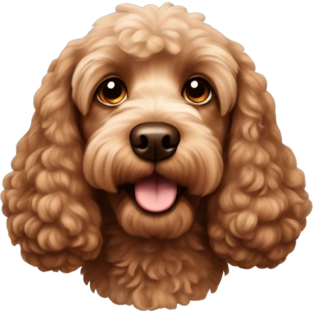 Brown cockerpoo dog emoji