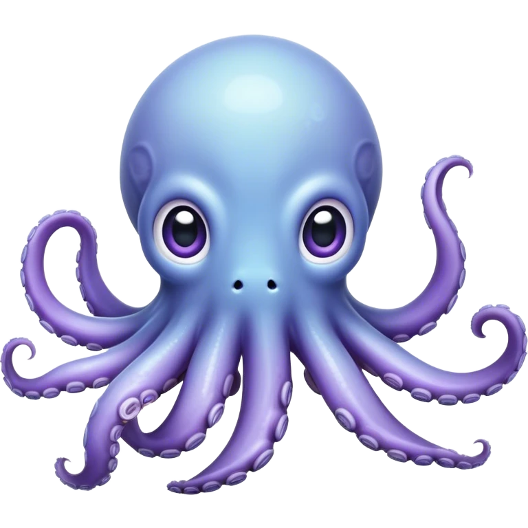 Cinematic Comical Baby Octopus Portrait Emoji, Tentacles slightly flared in a playful, exaggerated gesture, featuring a light blue-purple, rounded body with dramatically wide, hilariously expressive eyes full of surprise and innocent mischief, Simplified yet hilariously endearing features, highly detailed, glowing with a soft oceanic radiance, high shine, dramatic yet lovable, stylized with a dash of whimsical underwater mischief, soft glowing outline, capturing the essence of a delightfully silly little octopus that looks like it just made a clumsy, adorable mistake! emoji