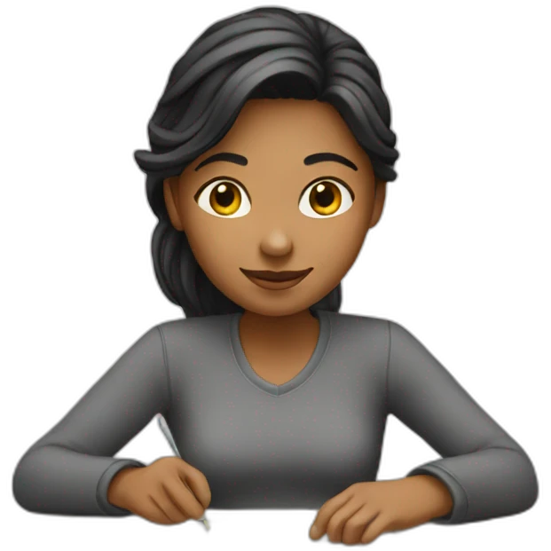 girl working on project emoji