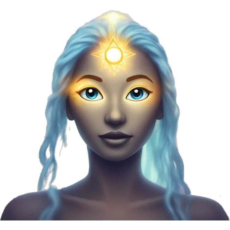Pleiadian radiant glowing diva woman female third eye emoji