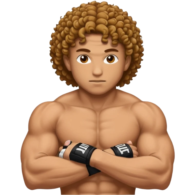 Mma fighter with curly hair emoji