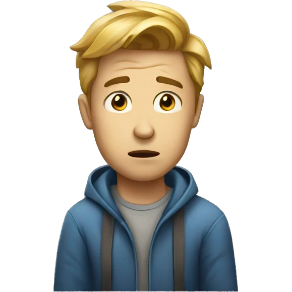 confused realistic male that is thinking emoji