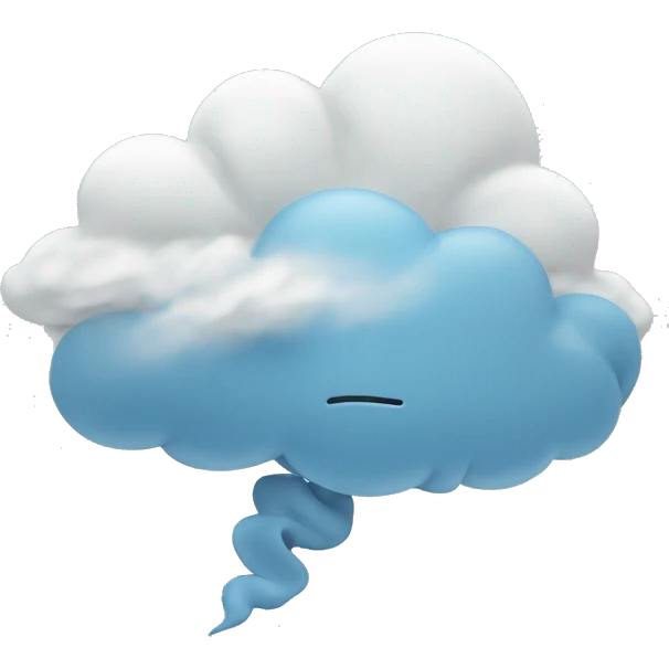 a cloud blows wind emoji