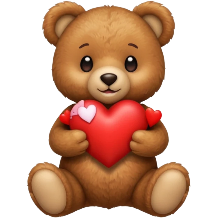 teddy bear holding heart emoji
