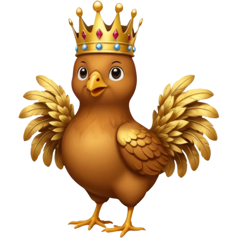 chicken King, standing, with crown emoji