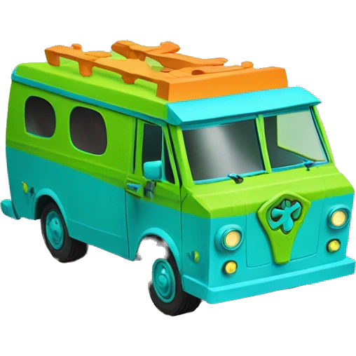 Papercraft Scooby Doo mystery machine step van emoji