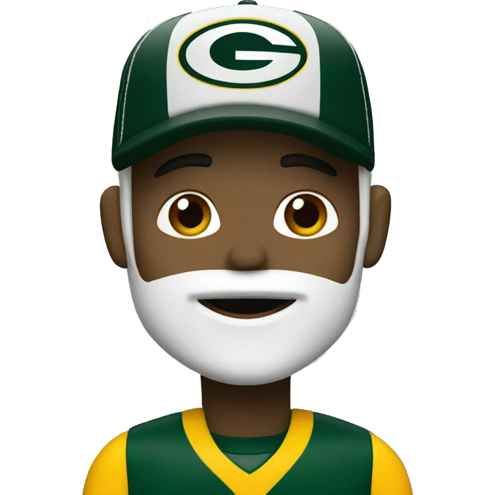 White Green Bay packer fan  emoji