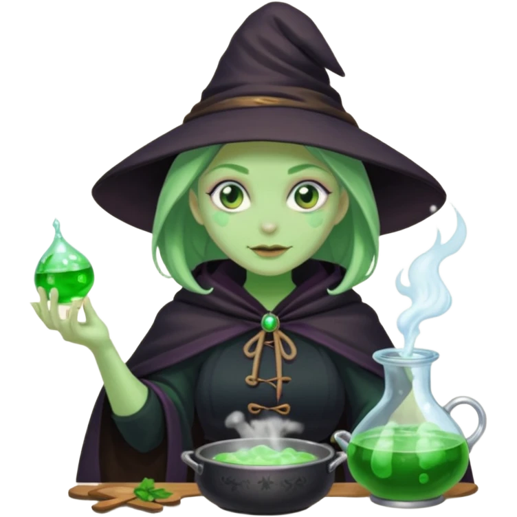 green witch cooking potion emoji