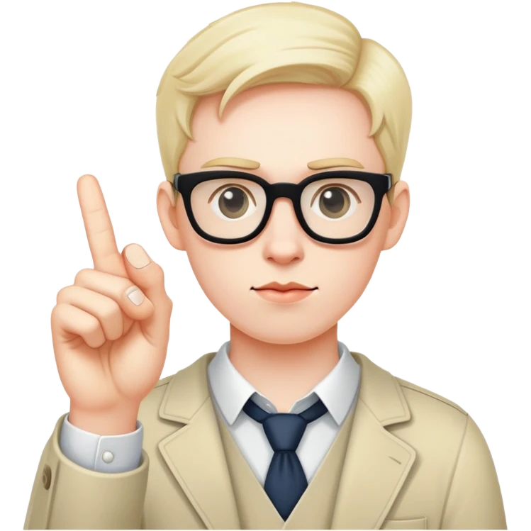 Nerd giving middle finger  emoji