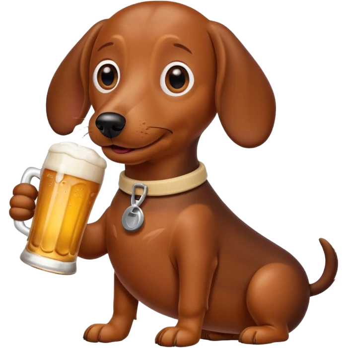 a sauasage dog drinking a beer  emoji