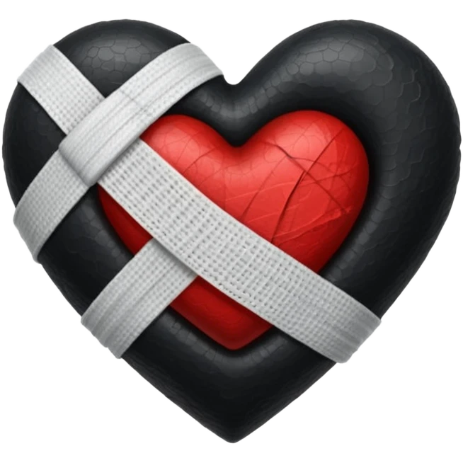 Black heart with bandage emoji