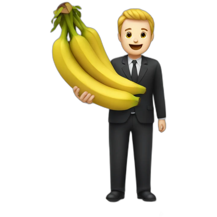 Homme noir qui nage avec des bananes dans les mains emoji