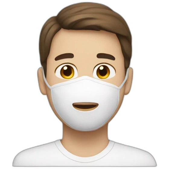 Man with a soft brown hair He wears a white dove mask emoji