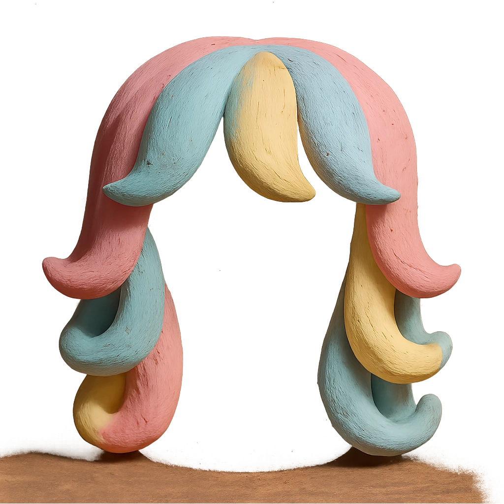 wig in pastel colors with visible texture emoji