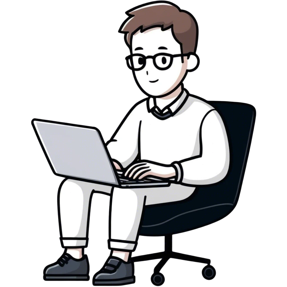 Male office worker casual clothes with laptop emoji