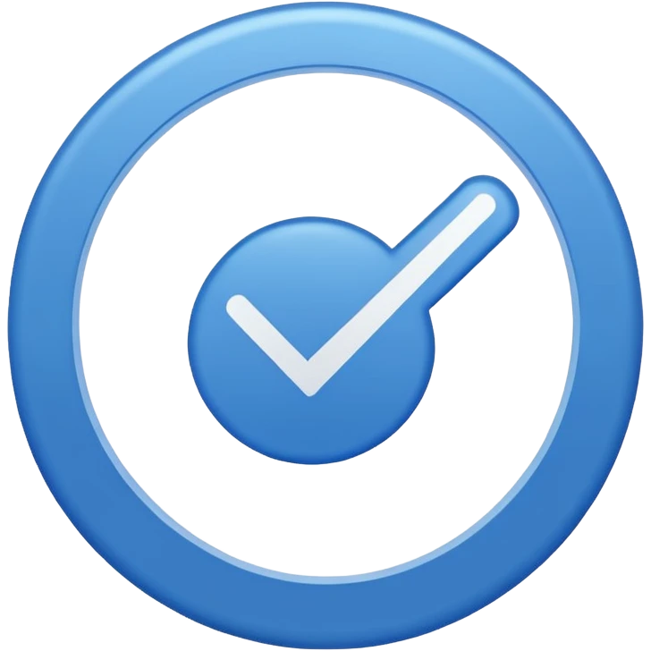 Blue circle with a tick in the middle emoji