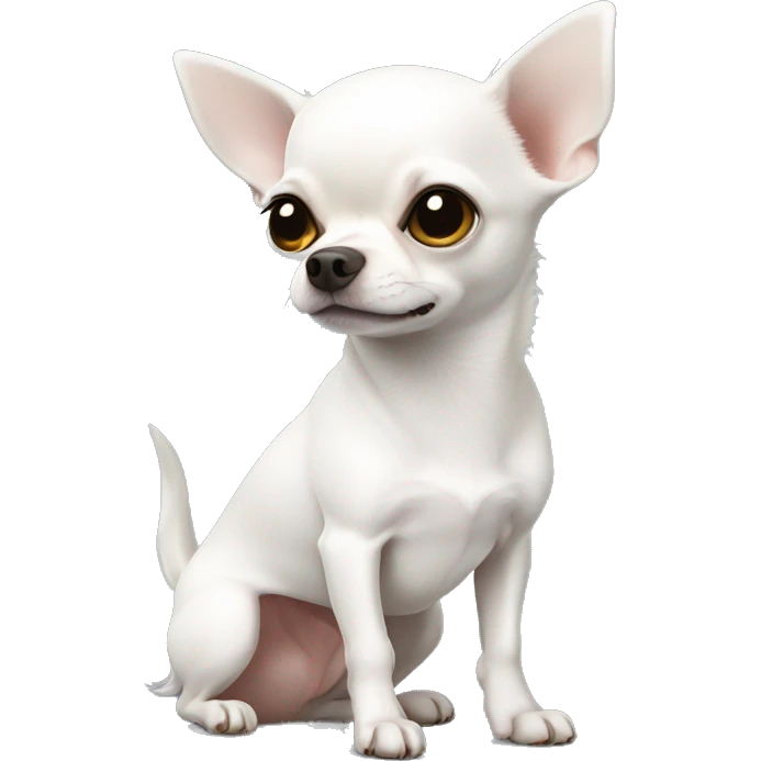 Short fur white chihuahua emoji
