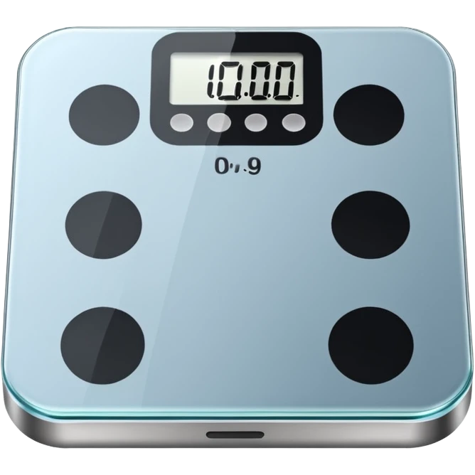 Digital weight scale with 0:00 on it emoji