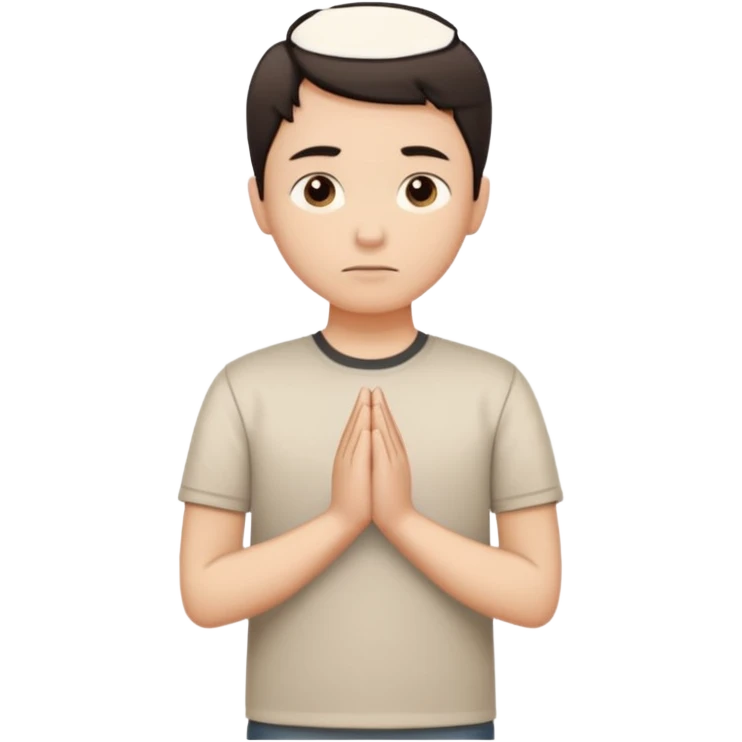 stand and wait with folded hands emoji