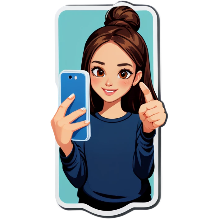 Girl taking mirror selfie emoji