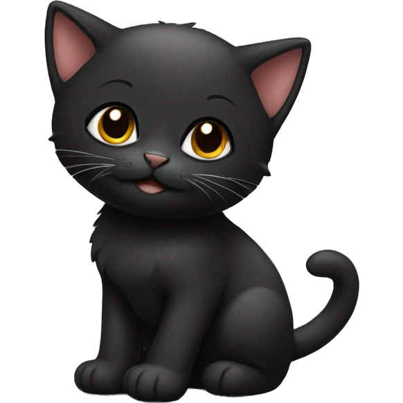Black cute kitty  emoji